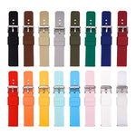 Stainless Steel Silver Pin Buckle Solid Color Silicone Waterproof Watch Band, 20mm, 21mm, 22mm