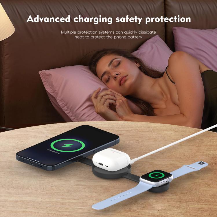 Chargeur sans fil magnétique pliable 3 en 1 U50 15 W
