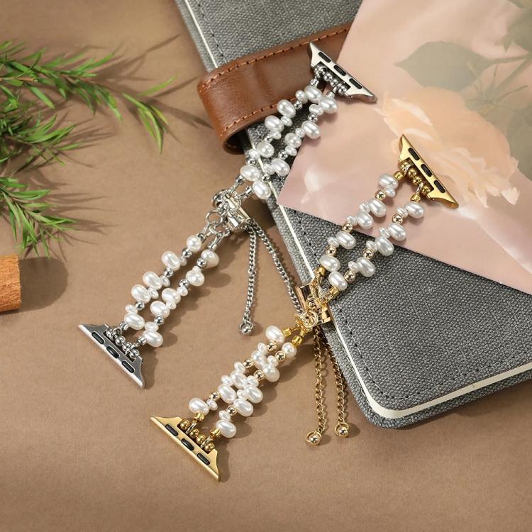 Bracelet de montre en métal à perles irrégulières xDfind, compatible avec Apple Watch 42/44/45/46/49 mm et Apple Watch 38/40/41/S11 42 mm.