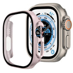 Protection d'écran xDfind en verre trempé avec boîtier en polycarbonate intégré, compatible avec Apple Watch Ultra 3/2/1 49 mm, Apple Watch Series 9/8/7 45 mm, Apple Watch Series 9/8/7 41 mm et Apple Watch Series 3/2/1 38 mm.