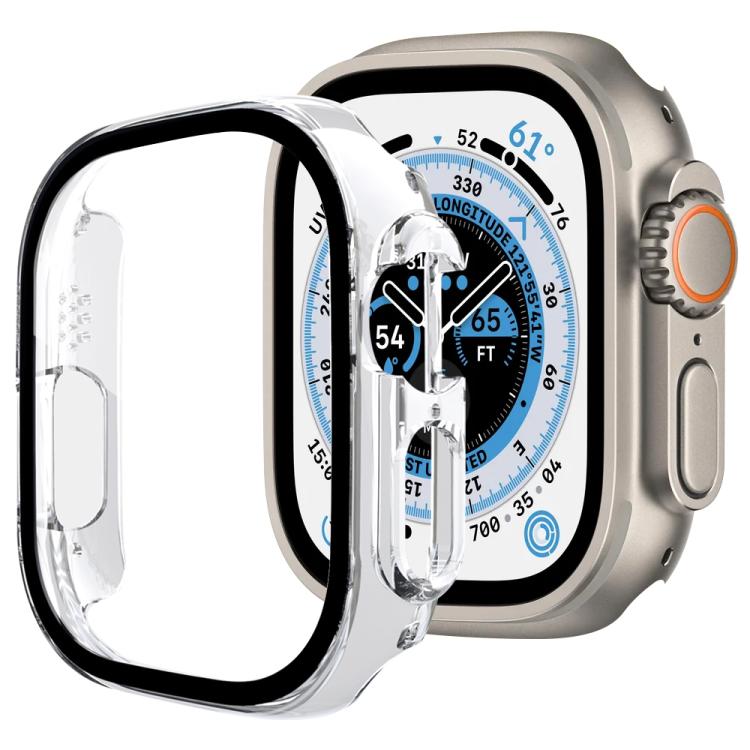 Protection d'écran xDfind en verre trempé avec boîtier en polycarbonate intégré, compatible avec Apple Watch Ultra 3/2/1 49 mm, Apple Watch Series 9/8/7 45 mm, Apple Watch Series 9/8/7 41 mm et Apple Watch Series 3/2/1 38 mm.
