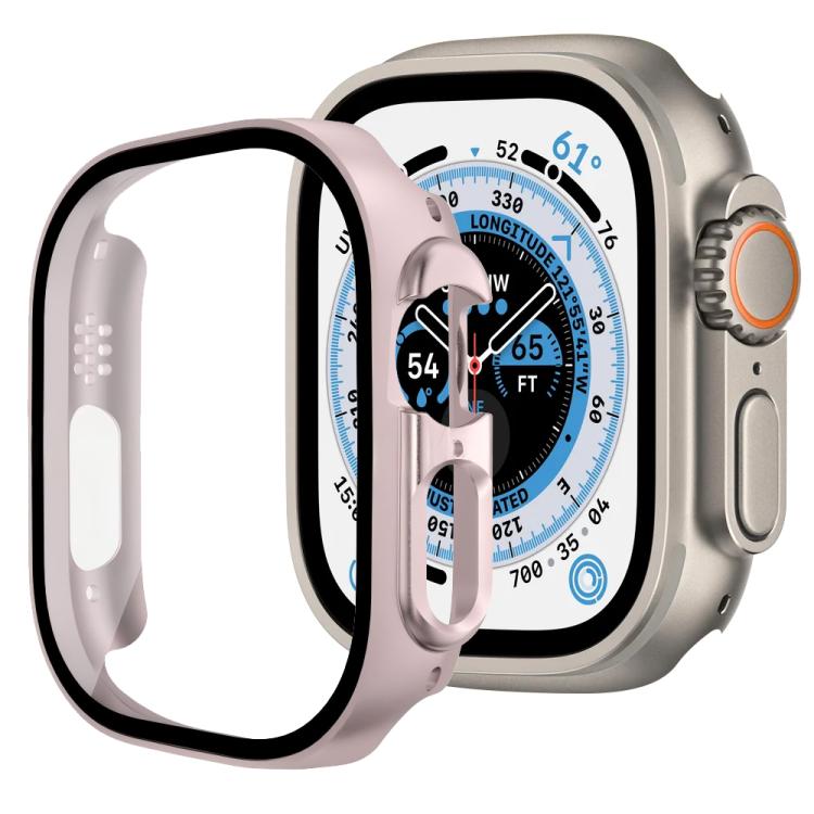 Protection d'écran xDfind en verre trempé avec boîtier en polycarbonate intégré, compatible avec Apple Watch Ultra 3/2/1 49 mm, Apple Watch Series 9/8/7 45 mm, Apple Watch Series 9/8/7 41 mm et Apple Watch Series 3/2/1 38 mm.