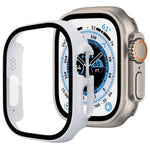 Protection d'écran xDfind en verre trempé avec boîtier en polycarbonate intégré, compatible avec Apple Watch Ultra 3/2/1 49 mm, Apple Watch Series 9/8/7 45 mm, Apple Watch Series 9/8/7 41 mm et Apple Watch Series 3/2/1 38 mm.