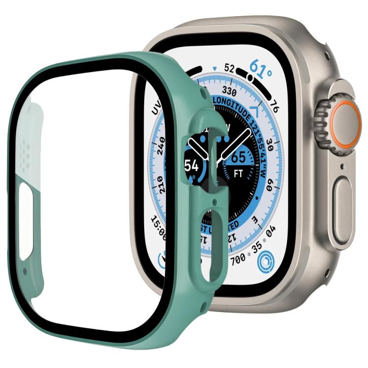 Protection d'écran xDfind en verre trempé avec boîtier en polycarbonate intégré, compatible avec Apple Watch Ultra 3/2/1 49 mm, Apple Watch Series 9/8/7 45 mm, Apple Watch Series 9/8/7 41 mm et Apple Watch Series 3/2/1 38 mm.