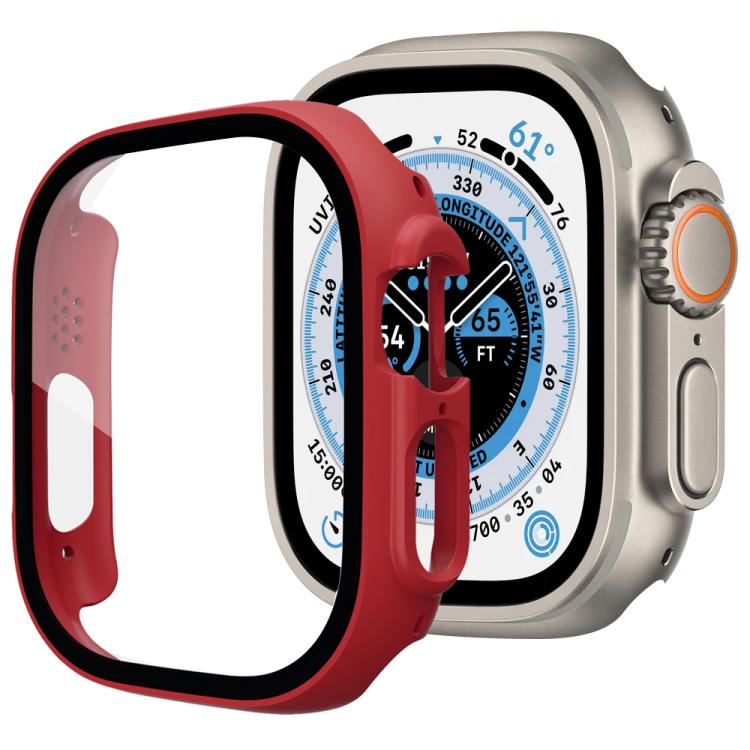 Protection d'écran xDfind en verre trempé avec boîtier en polycarbonate intégré, compatible avec Apple Watch Ultra 3/2/1 49 mm, Apple Watch Series 9/8/7 45 mm, Apple Watch Series 9/8/7 41 mm et Apple Watch Series 3/2/1 38 mm.
