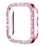 Coque de montre xDfind à double rangée de diamants ajourés en polycarbonate, compatible avec Apple Watch Series 9/8/7 45 mm, Apple Watch Series 9/8/7 41 mm, Apple Watch Series 3/2/1 38 mm, Apple Watch Series 3/2/1 42 ​​mm