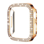 Coque de montre xDfind à double rangée de diamants ajourés en polycarbonate, compatible avec Apple Watch Series 9/8/7 45 mm, Apple Watch Series 9/8/7 41 mm, Apple Watch Series 3/2/1 38 mm, Apple Watch Series 3/2/1 42 ​​mm