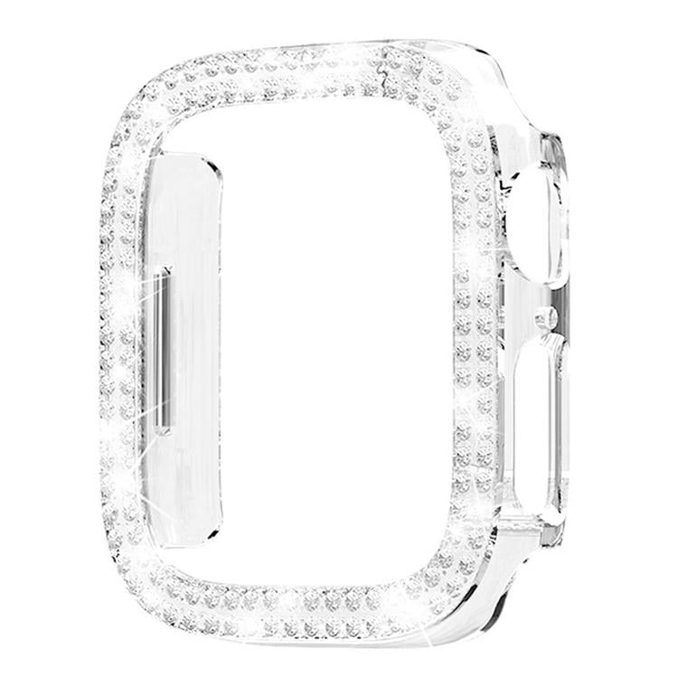 Coque de montre xDfind à double rangée de diamants ajourés en polycarbonate, compatible avec Apple Watch Series 9/8/7 45 mm, Apple Watch Series 9/8/7 41 mm, Apple Watch Series 3/2/1 38 mm, Apple Watch Series 3/2/1 42 ​​mm