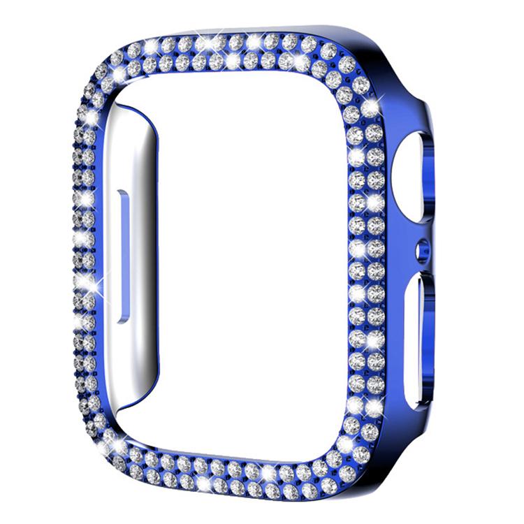 Coque de montre xDfind à double rangée de diamants ajourés en polycarbonate, compatible avec Apple Watch Series 9/8/7 45 mm, Apple Watch Series 9/8/7 41 mm, Apple Watch Series 3/2/1 38 mm, Apple Watch Series 3/2/1 42 ​​mm
