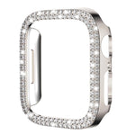 Coque de montre xDfind à double rangée de diamants ajourés en polycarbonate, compatible avec Apple Watch Series 9/8/7 45 mm, Apple Watch Series 9/8/7 41 mm, Apple Watch Series 3/2/1 38 mm, Apple Watch Series 3/2/1 42 ​​mm