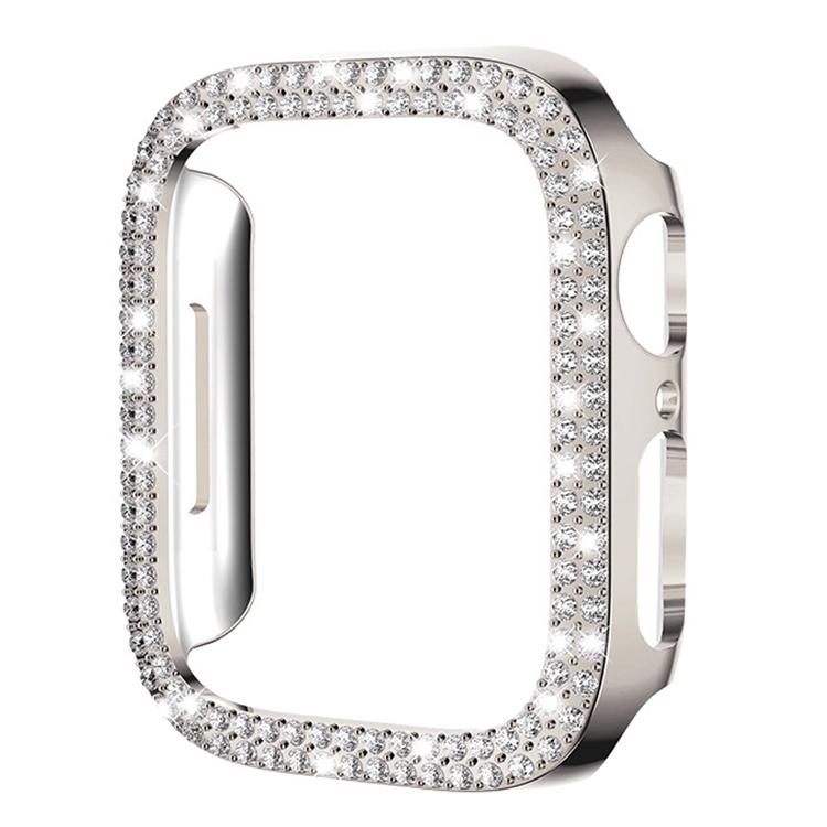 Coque de montre xDfind à double rangée de diamants ajourés en polycarbonate, compatible avec Apple Watch Series 9/8/7 45 mm, Apple Watch Series 9/8/7 41 mm, Apple Watch Series 3/2/1 38 mm, Apple Watch Series 3/2/1 42 ​​mm
