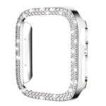 Coque de montre xDfind à double rangée de diamants ajourés en polycarbonate, compatible avec Apple Watch Series 9/8/7 45 mm, Apple Watch Series 9/8/7 41 mm, Apple Watch Series 3/2/1 38 mm, Apple Watch Series 3/2/1 42 ​​mm