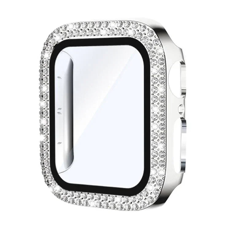xDfind Double Row Diamond Tempered Glass Film Integrated PC Watch Cover, For Apple Watch Series 6 / 5 / 4 / SE 44mm, For Apple Watch Series 6 / 5 / 4 / SE 40mm, For Apple Watch Series 11 46mm / 10 46mm, For Apple Watch Series 11 42mm / 10 42mm         ...