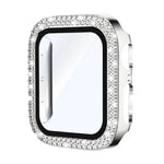 xDfind Coque de montre en PC intégrée avec film en verre trempé double rangée de diamants, pour Apple Watch Series 9 / 8 / 7 41mm, pour Apple Watch Series 3 / 2 / 1 38mm, pour Apple Watch Series 3 / 2 / 1 42mm