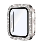 xDfind Coque de montre en PC intégrée avec film en verre trempé double rangée de diamants, pour Apple Watch Series 9 / 8 / 7 41mm, pour Apple Watch Series 3 / 2 / 1 38mm, pour Apple Watch Series 3 / 2 / 1 42mm