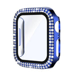 xDfind Coque de montre en PC intégrée avec film en verre trempé double rangée de diamants, pour Apple Watch Series 9 / 8 / 7 41mm, pour Apple Watch Series 3 / 2 / 1 38mm, pour Apple Watch Series 3 / 2 / 1 42mm