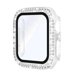 xDfind Coque de montre en PC intégrée avec film en verre trempé double rangée de diamants, pour Apple Watch Series 9 / 8 / 7 41mm, pour Apple Watch Series 3 / 2 / 1 38mm, pour Apple Watch Series 3 / 2 / 1 42mm
