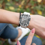 xDfind Coque de montre en PC intégrée avec film en verre trempé double rangée de diamants, pour Apple Watch Series 9 / 8 / 7 41mm, pour Apple Watch Series 3 / 2 / 1 38mm, pour Apple Watch Series 3 / 2 / 1 42mm