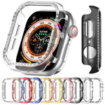 Boîtier de montre xDfind à motif diamant ajouré à une rangée, compatible avec Apple Watch Series 11 46 mm / 10 46 mm et Apple Watch Series 11 42 mm / 10 42 mm
