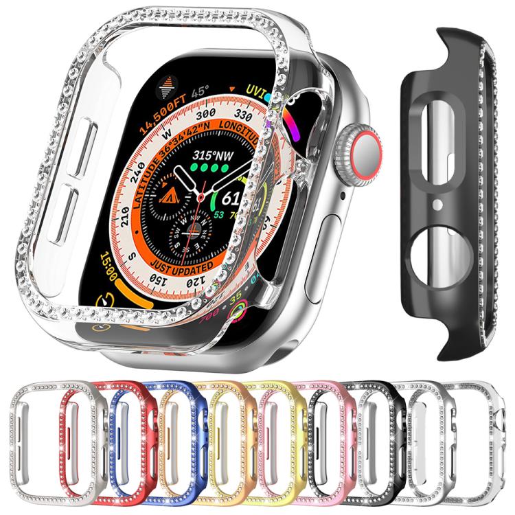 Boîtier de montre xDfind à motif diamant ajouré à une rangée, compatible avec Apple Watch Series 11 46 mm / 10 46 mm et Apple Watch Series 11 42 mm / 10 42 mm