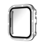 Protection d'écran xDfind en verre trempé à motif diamant simple rangée, avec boîtier en polycarbonate intégré, compatible avec Apple Watch Series 11 46 mm / 10 46 mm et Apple Watch Series 11 42 mm / 10 42 mm.