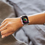 Protection d'écran xDfind en verre trempé à motif diamant simple rangée, avec boîtier en polycarbonate intégré, compatible avec Apple Watch Series 11 46 mm / 10 46 mm et Apple Watch Series 11 42 mm / 10 42 mm.