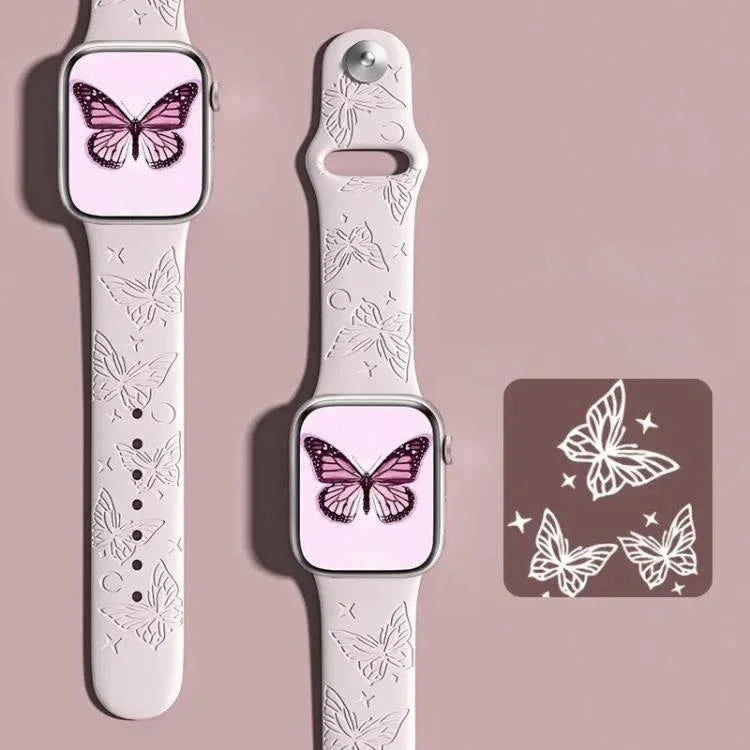 Bracelet de montre en silicone xDfind avec gravure laser 3D, compatible avec Apple Watch 42/44/45/46/49 mm et Apple Watch 38/40/41/S11 42 mm.