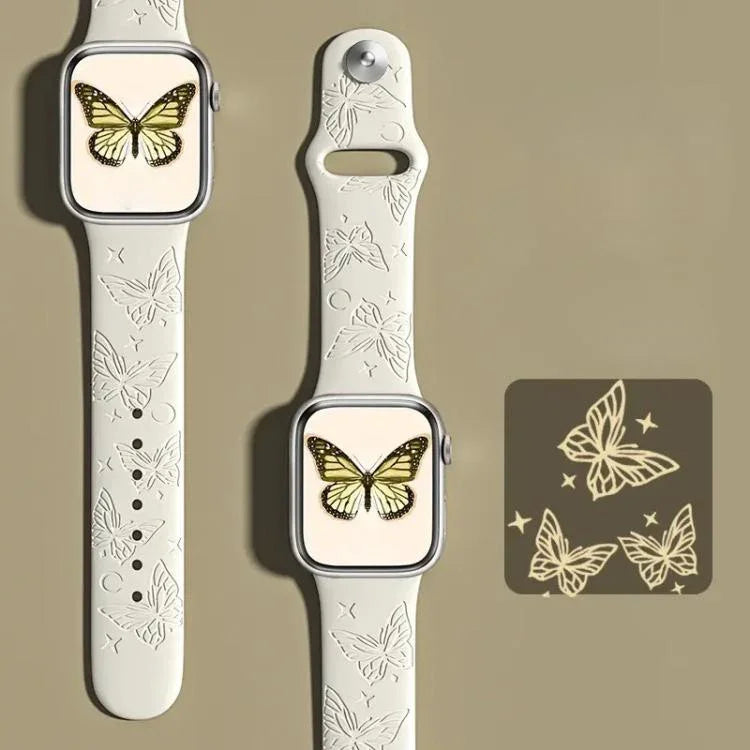 Bracelet de montre en silicone xDfind avec gravure laser 3D, compatible avec Apple Watch 42/44/45/46/49 mm et Apple Watch 38/40/41/S11 42 mm.
