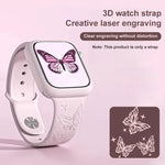 Bracelet de montre en silicone xDfind avec gravure laser 3D, compatible avec Apple Watch 42/44/45/46/49 mm et Apple Watch 38/40/41/S11 42 mm.
