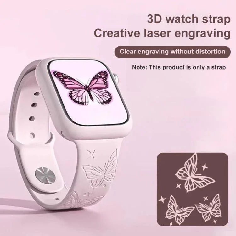 Bracelet de montre en silicone xDfind avec gravure laser 3D, compatible avec Apple Watch 42/44/45/46/49 mm et Apple Watch 38/40/41/S11 42 mm.