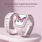 Bracelet de montre en silicone xDfind avec gravure laser 3D, compatible avec Apple Watch 42/44/45/46/49 mm et Apple Watch 38/40/41/S11 42 mm.