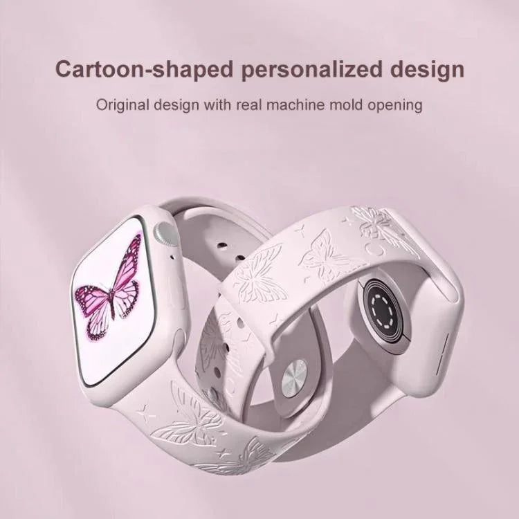Bracelet de montre en silicone xDfind avec gravure laser 3D, compatible avec Apple Watch 42/44/45/46/49 mm et Apple Watch 38/40/41/S11 42 mm.