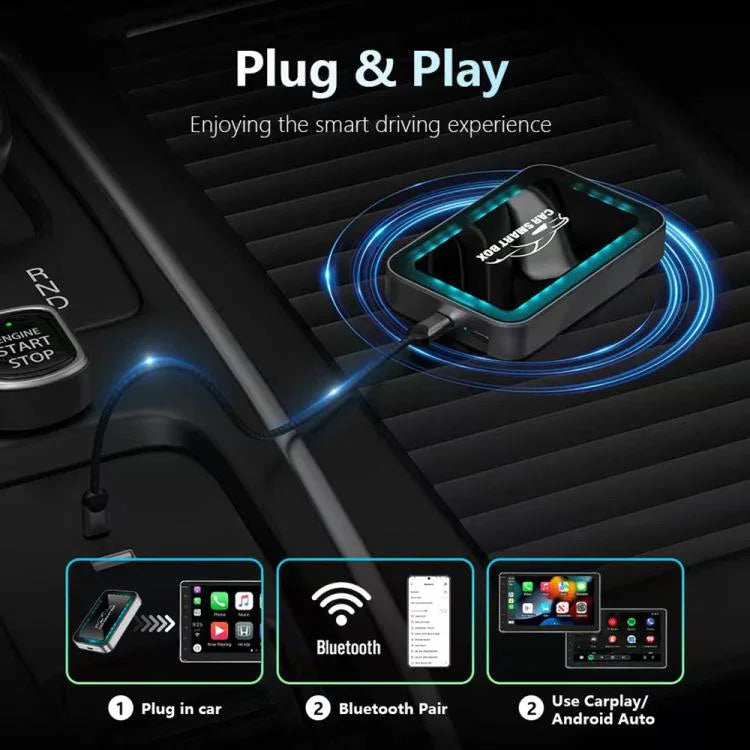 Boîtier intelligent de voiture pour CarPlay et Android Auto filaire vers sans fil