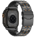 Bracelet de montre en alliage de titane bicolore détachable de 26 mm de large avec fermoir de sécurité, pour Apple Watch 46 mm / 49 mm / 45 mm / 44 mm