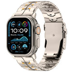 Bracelet de montre en alliage de titane bicolore détachable de 26 mm de large avec fermoir de sécurité, pour Apple Watch 46 mm / 49 mm / 45 mm / 44 mm