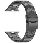 Bracelet de montre en alliage de titane avec fermoir de sécurité amovible, compatible avec les Apple Watch 46 mm / 49 mm / 45 mm / 44 mm et 42 mm / 41 mm / 40 mm / 38 mm.