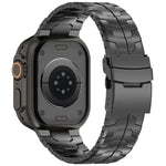 Bracelet de montre en alliage de titane avec fermoir de sécurité amovible, compatible avec les Apple Watch 46 mm / 49 mm / 45 mm / 44 mm et 42 mm / 41 mm / 40 mm / 38 mm.