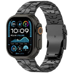Bracelet de montre en alliage de titane avec fermoir de sécurité amovible, compatible avec les Apple Watch 46 mm / 49 mm / 45 mm / 44 mm et 42 mm / 41 mm / 40 mm / 38 mm.