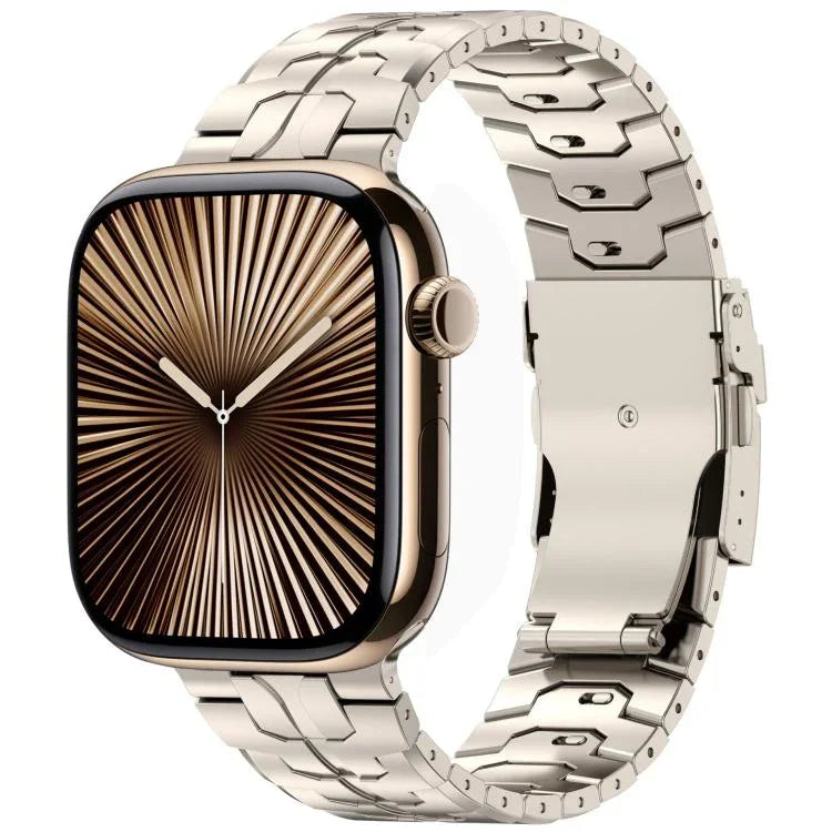 Bracelet de montre en alliage de titane avec fermoir de sécurité amovible, compatible avec les Apple Watch 46 mm / 49 mm / 45 mm / 44 mm et 42 mm / 41 mm / 40 mm / 38 mm.