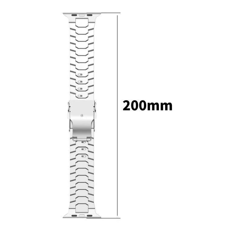Bracelet de montre en alliage de titane avec fermoir de sécurité amovible, compatible avec les Apple Watch 46 mm / 49 mm / 45 mm / 44 mm et 42 mm / 41 mm / 40 mm / 38 mm.