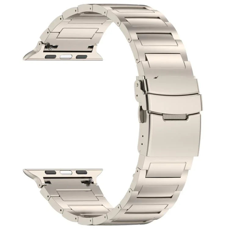 Bracelet de montre en alliage de titane avec fermoir de sécurité à dégagement rapide en forme de I, compatible avec les Apple Watch 46 mm / 49 mm / 45 mm / 44 mm et 42 mm / 41 mm / 40 mm / 38 mm.