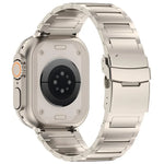 Bracelet de montre en alliage de titane avec fermoir de sécurité à dégagement rapide en forme de I, compatible avec les Apple Watch 46 mm / 49 mm / 45 mm / 44 mm et 42 mm / 41 mm / 40 mm / 38 mm.