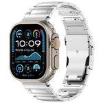 Bracelet de montre en alliage de titane avec fermoir de sécurité à dégagement rapide en forme de I, compatible avec les Apple Watch 46 mm / 49 mm / 45 mm / 44 mm et 42 mm / 41 mm / 40 mm / 38 mm.