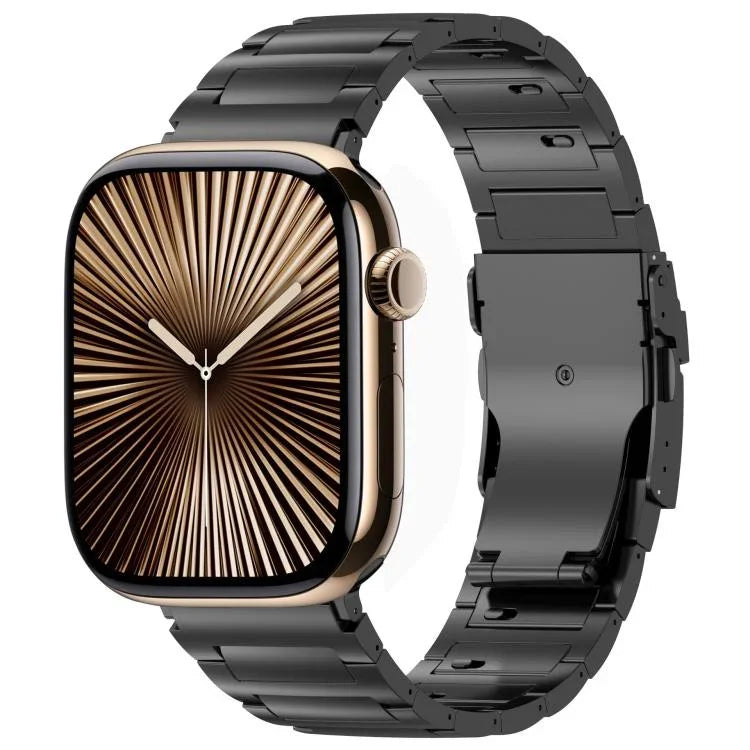 Bracelet de montre en alliage de titane avec fermoir de sécurité à dégagement rapide en forme de I, compatible avec les Apple Watch 46 mm / 49 mm / 45 mm / 44 mm et 42 mm / 41 mm / 40 mm / 38 mm.