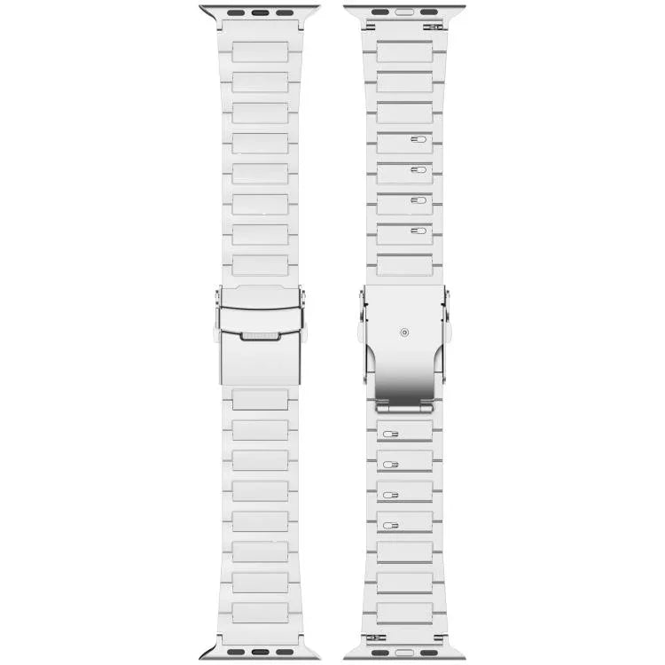 Bracelet de montre en alliage de titane avec fermoir de sécurité à dégagement rapide en forme de I, compatible avec les Apple Watch 46 mm / 49 mm / 45 mm / 44 mm et 42 mm / 41 mm / 40 mm / 38 mm.