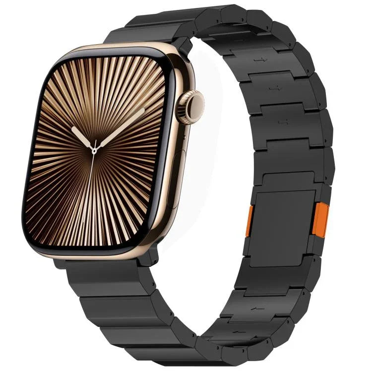 Bracelet de montre épais en alliage de titane avec fermoir magnétique à une seule perle, compatible avec les Apple Watch 46 mm / 49 mm / 45 mm / 44 mm et 42 mm / 41 mm / 40 mm / 38 mm.