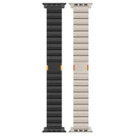 Bracelet de montre épais en alliage de titane avec fermoir magnétique à une seule perle, compatible avec les Apple Watch 46 mm / 49 mm / 45 mm / 44 mm et 42 mm / 41 mm / 40 mm / 38 mm.
