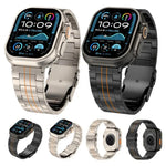 Bracelet de montre en alliage de titane avec fermoir de sécurité à trois billes, compatible avec les Apple Watch 46 mm / 49 mm / 45 mm / 44 mm et 42 mm / 41 mm / 40 mm / 38 mm.