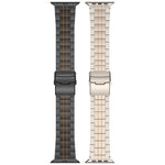Bracelet de montre en alliage de titane avec fermoir de sécurité à trois billes, compatible avec les Apple Watch 46 mm / 49 mm / 45 mm / 44 mm et 42 mm / 41 mm / 40 mm / 38 mm.
