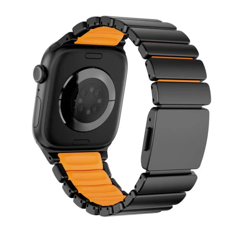 Bracelet de montre en acier inoxydable avec boucle magnétique Norman intégrée et une seule perle, pour Apple Watch 46 mm / 49 mm / 45 mm / 44 mm